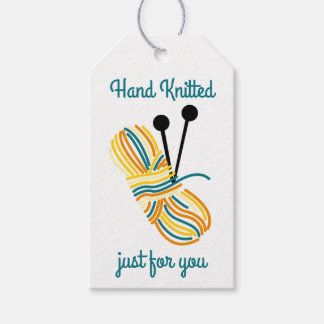 Hand Knitted Just for You - White Knitting Gift Tags